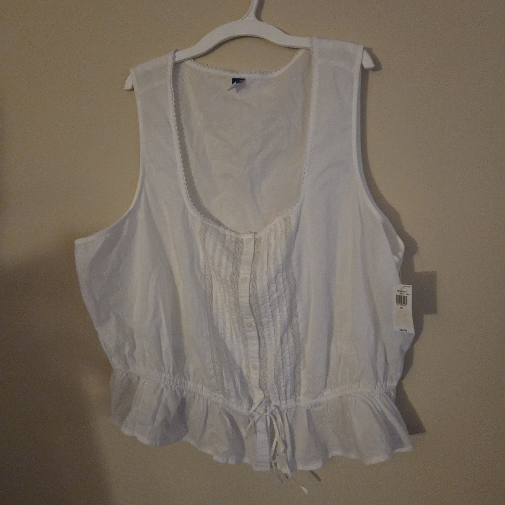 *Final Price* Old Navy Peasent White Sleeveless Women's Top Cropped